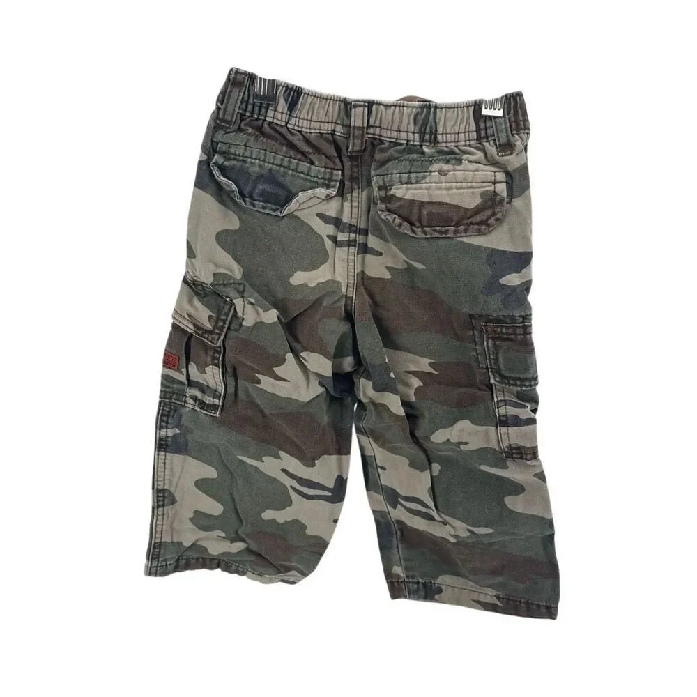 The Children's Place Kids Camo Drawstring Cotton Cargo Pants Green Brown Size 3T